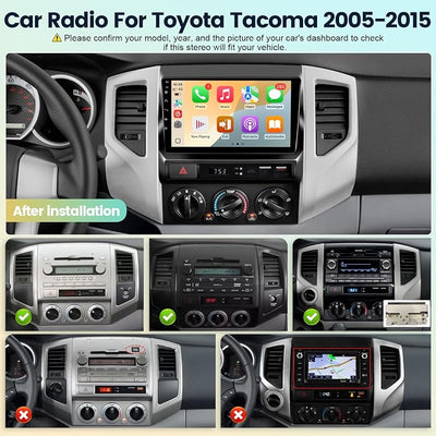 Leadfan Car Radio for Toyota Tacoma 2005-2015 Stereo Replacement with Wireless Carplay Android Auto, 9'' Touchscreen Buit-in Bluetooth GPS Navigation WiFi Backup Camera Mic 2+32G