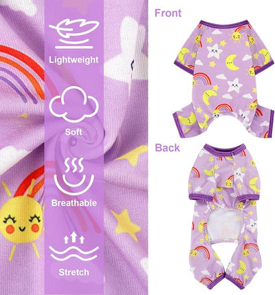Dog Pajamas Pjs Soft Stretchy Dog Clothes for Small Dogs Girl Boy Medium Size Dogs Spring Summer Puppy Clothes Doggie Onesies Cat Pet Jammies Outfit