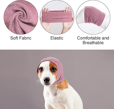 Rbenxia Dog Ear Cover Hoodies - Noise Protection Ear Muffs Headband Scarf (Pink, Large)