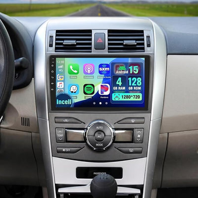 [4+128G+Incell Screen] for Toyota Corolla 2009-2013 Android Car Stereo Wireless Carplay Andorid Auto, 9 inch 1280x720 Touch Screen Radio Bluetooth GPS Naivigation WiFi FM/RDS Backup Camera