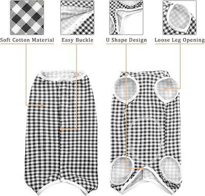 Kuoser Surgical Recovery Suit for Dogs Cats, Pet T-Shirt After Surgery Wear for Dogs, Dog Professional Recovery Suit Comfortable E Collar Alternative, Prevent Licking Onesies Pet Surgery Recovery Suit
