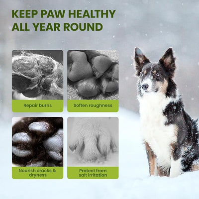 PawSono Lick-Safe Dog Paw Balm for Paws & Nose, All-Natural Paw Pad Moisturizer for Dogs & Cats, Paw Butter Helps Soothe Dry, Cracked Paws, Protects from Snow, Ice Melt & Hot Pavement, 1Pack | 2.1 oz