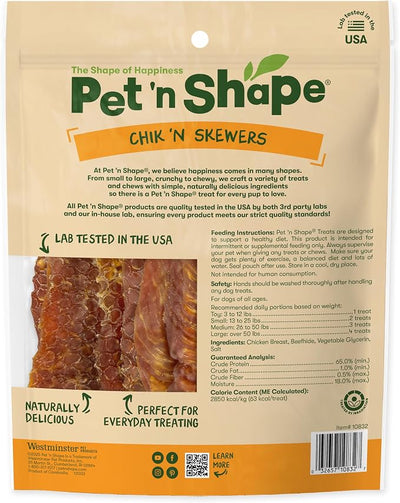 Pet 'n Shape Chik 'n Skewers – Chicken Wrapped Rawhide Dog Chew