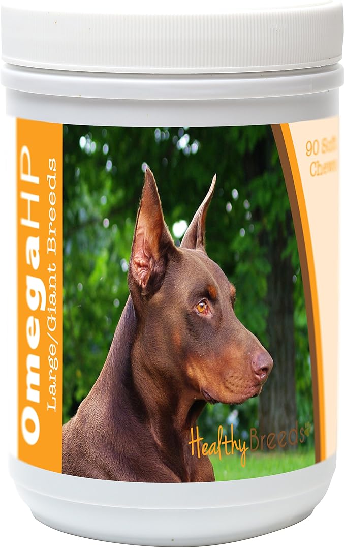 Doberman Pinscher Omega HP Fatty Acid Skin and Coat Support Soft Chews 90 Count