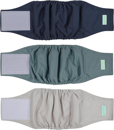 wegreeco Washable Male Dog Belly Band (Stylish Pattern)- Pack of 3 - Washable Male Dog Belly Wrap, Dog Diapers Male (Blue, Green, Champagne, Small)