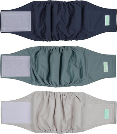 wegreeco Washable Male Dog Belly Band (Stylish Pattern)- Pack of 3 - Washable Male Dog Belly Wrap, Dog Diapers Male (Blue, Green, Champagne, X-Large)