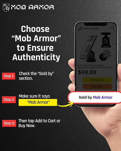 Mob Armor MobNetic Maxx - USA Assembled Magnetic Phone Holder for Car, Magnetic Car Phone Mount, 90-Degree Tilt, 360-Degree Rotation, Aluminum Metal, Compatible with iPhone & Android - Purple Chrome