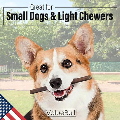 ValueBull USA Collagen Sticks for Small Dogs, 6 Inch Thin Chews, Natural Dog Treats, 400 Count Wholesale Pack - Promotes Joint, Skin & Coat Health with Glucosamine and Chondroitin