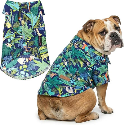 Parisian Pet Amazonia Dog Shirt - Cotton Clothes for Large Dogs - Stylish Tropical Dog Outfit - Lightweight and Soft Puppy Clothes - Trendy Tshirts for Dogs - Comfortable Summer Pet Apparel