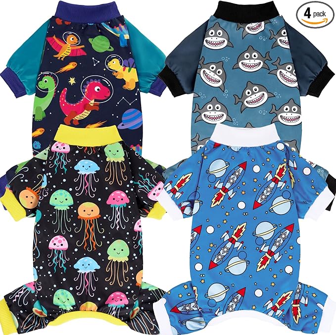 XPUDAC Dog Pajamas Clothes for Small Dogs Boy Girl, Doggie Pjs Puppy Onesies Outfits Pet Clothes for Dog Cat Christmas Pajamas, 4 Styles (Universe, X-Large)