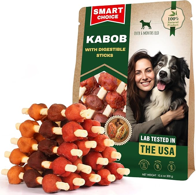 Beloved Pets Dog Treats Rawhide-Free Kabobs with Duck & Chicken Human Grade Meat 10.6 oz - All Natural Pet Dried Snacks & Grain Free Long Lasting Chews for Large & Small Dogs