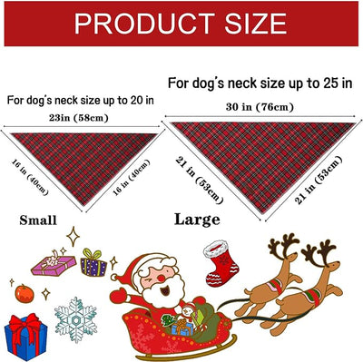 Unique style paws Dog Bandana, 1PC Washable Square Christmas Dog Scarfs for Small Medium Large Dogs Adjustable Dogs Bib Scarfs for Girl or Boy Dogs