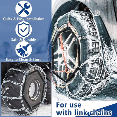 BBTO 4 Pcs Light Truck Traction Chain Rubber Tightener Grip Light Truck/SUV Tire Tensioner Adjuster Tire Chain Tensioner for Wheels/Rims Sized from 16 up to 19.5 Inches in Diameter