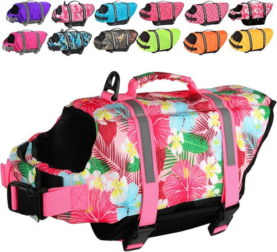 Doglay Dog Life Jacket, Dog Life Vest for Swimming Boating, Adjustable Puppy Life Jacket with Reflective Stripes, Superior Buoyancy Pet Swimming Vest for Small Medium and Large Dogs