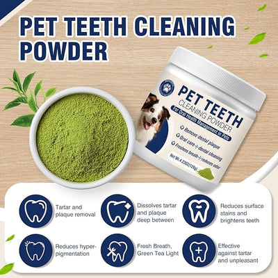 Dental Powder for Dogs Teeth Fresh Breath and Teeth Cleaning Contains Natural Ingredients and Probiotics Dental Powder Dog Tartar and Plaque Removes Tooth Cleaner for Dogs 120g (60-Day Supply)