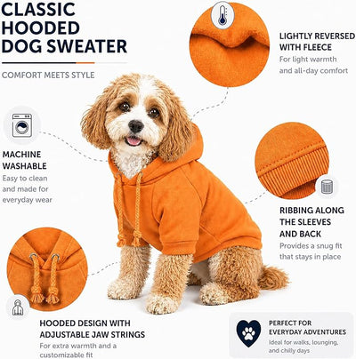 Pet Life ® Premium Ultra-Soft Year-Round Machine Washable American Classic Breathable Cotton Hooded Dog Sweater Pet Hoodie