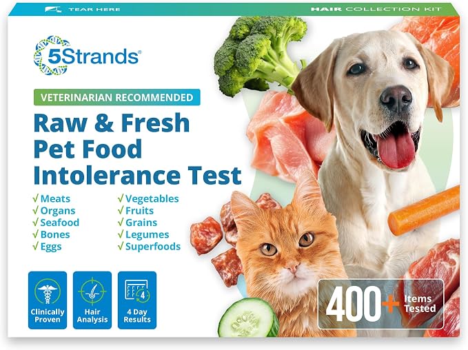 Raw & Fresh Pet Food Intolerance Test, at Home Gut Health Test for Dogs & Cats, 400+ Raw & Gently Cooked Fresh Food Items Tested, Accurate for All Ages & Breeds, Fast 4 Day Results