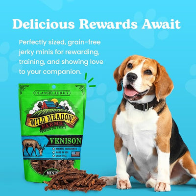 Classic Venison Minis, Soft Jerky Training Treats for Dogs, Grain-Free, All-Natural & Perfectly Sized for Training, High-Value Rewards in a Convenient 3.5 Ounce Pouch