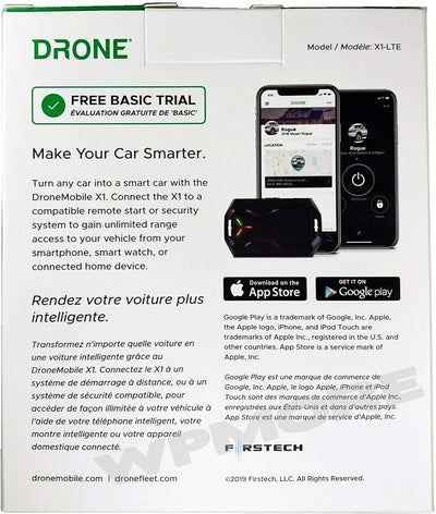 DroneMobile X1 LTE Module Locate and Start Your car by Smartphone or smartwatch with Sound of Tri-State Lanyard Bundle