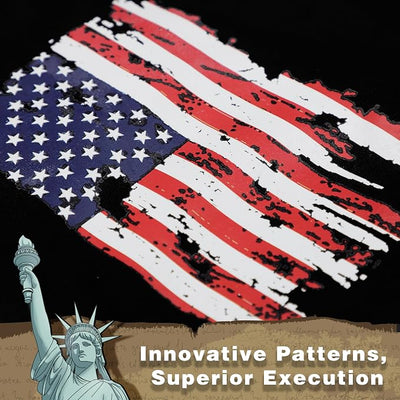 American Battle Damaged Flag Inspired Cotton Dog Shirt,Independence Day Celebrations Crafted Materials for a Cute and Stylish Look Black USA S
