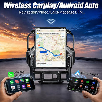 AuCar 836PRO 15.6 Inch Touchscreen with LED knobs Android 14 Car Radio for GMC Sierra Chevrolet Silverado 2019-2025 Head Unit GPS Navigation Wireless Carplay Android Auto 128GB US 1 Yr Service