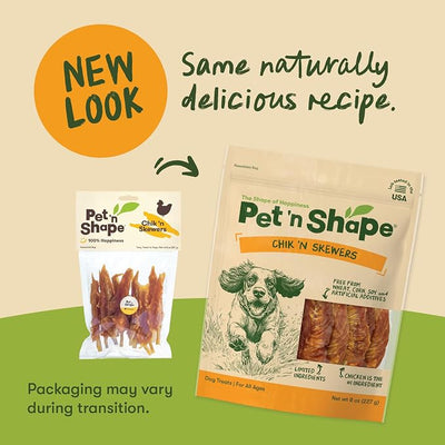 Pet 'n Shape Chik 'n Skewers - Chicken Wrapped Rawhide - All Natural Dog Treats, Chicken, 8 Oz, 10808