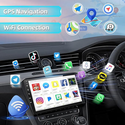 Podofo 8-core Wireless CarPlay Car Radio Stereo for Ford F-150 F150 2008 2009 2010 2011 2012 2013 2014 with Android Auto 9" Touch Screen Bluetooth Audio GPS Navigation WiFi EQ RDS Hi-Fi Backup Camera