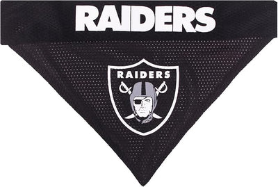 Pets First NFL LAS Vegas Raiders Reversible Bandana Size XX-Large for Dogs & Cats. 2 Sided Sports Bandana, Premium Embroidery Team Logo, Many NFL Teams Available
