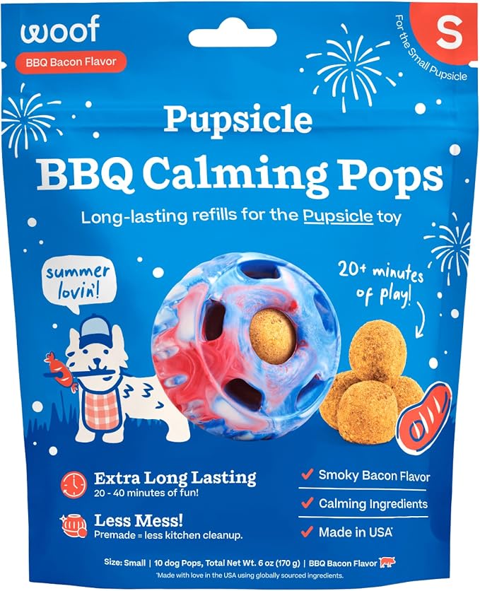 Refill BBQ Pops & Summer Pupsicle Favorite Distraction Grain-Free Smokey Beef Flavor Lickable Dog Treats - Small 10 Count