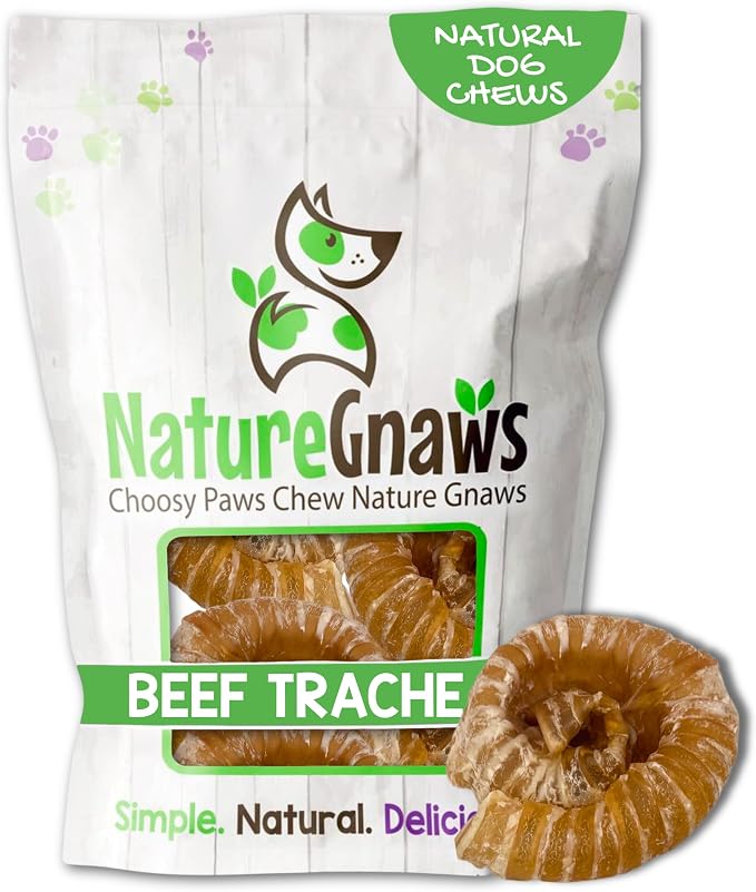 Nature Gnaws Beef Trachea Balls (5 Count) - Naturally Crunchy Dog Chews | Single Ingredient, Long Lasting,Rawhide Free