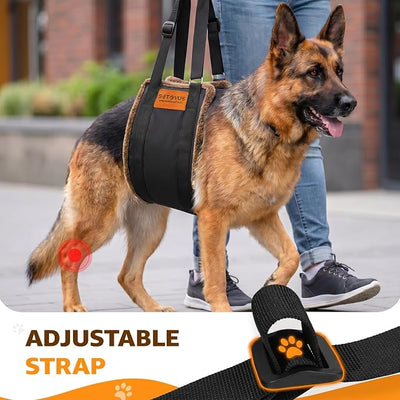 Dog Sling for Back Legs, Dog Lift Harness, Magic Tape Dog Sling for Large Dogs Hind Leg Support, Elderly Dog Lifter, Assist Canie Hip Arthritis K9 Cruciate Ligament Rehabilitation (Brown, Small)