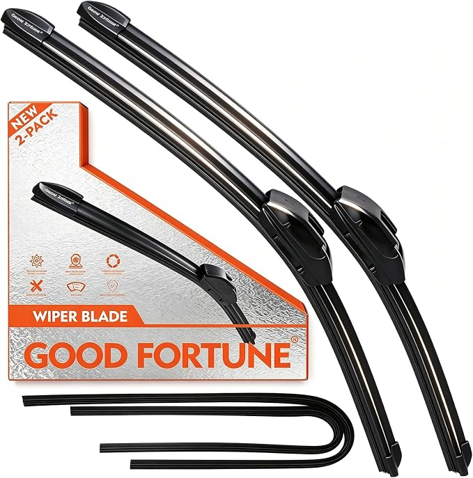 Good Fortune 26"+16" Graphene Coating windshield Wiper Blades Hook 2-Pack | car Beam Blade|sk6 High Carbon Steel Core|Reusable Frame+2 Refills|for toyota rav4 2013-2025 for hyundai tucson 2016-2025
