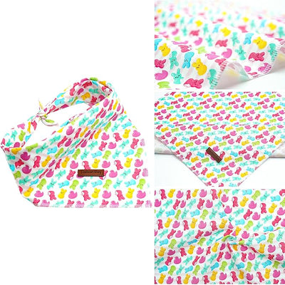 Lionheart glory Easter Dog Bandana Dog Kerchief 1 Pack Washable Soft Comfortable Dog Scarf, Square Adjustable Girl or Boy Easter Eggs Bunnies Dog Bandanas for Medium Large Dogs