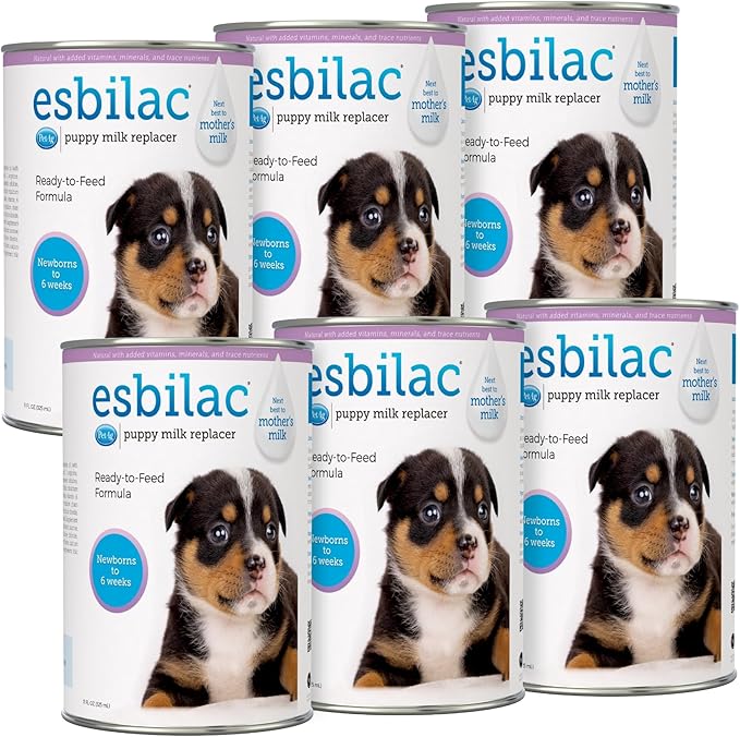 Esbilac Puppy Milk Replacer Liquid - 11 oz, Pack of 6 - Ready-to-Feed Puppy Formula with Vitamins for Puppies Newborn to Six Weeks Old - Easy to Digest