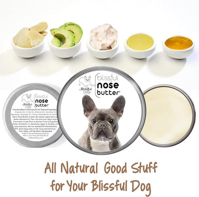 The Blissful Dog Blue French Bulldog Nose Butter, Versatile Dog Nose Balm for Dry Nose, Handcrafted Nose Moisturizer, Easy-to-Apply Dog Essentials, Unscented, 8 oz.