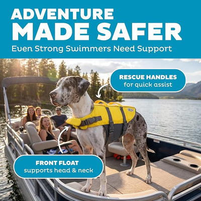 Outward Hound Granby Splash Yellow Dog Life Jacket, XL