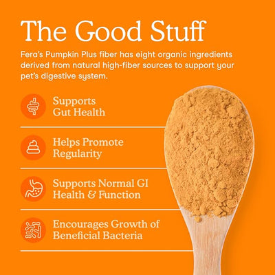 Fera Pets Cat & Dog Pumpkin Plus Fiber Supplement - Powder, 90 Scoops