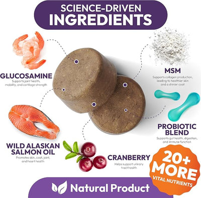 25-in-1 Dog Vitamins and Supplements - 250 Chews Dog Multivitamin Chewable with Glucosamine, Probiotics Omega 3 for Dogs Skin & Coat Hip & Joint Gut Brain Immune Support - Senior & Puppy Multivitamin