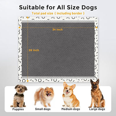 ZOMISIA Charcoal Puppy Pee Pads for Dogs Extra Large, 28"x34" 30 Counts + 1 Extra Health Monitoring Pad - XL Dog Potty Training Pads Disposable, Odor-Control, Super Absorbent Leak-Proof