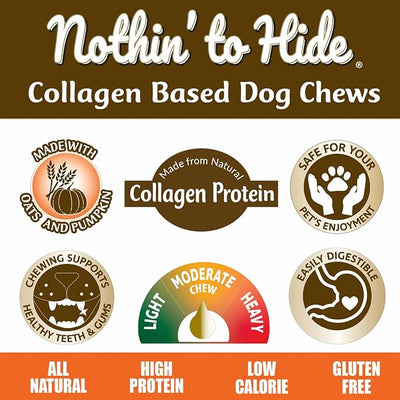 Fieldcrest Farms Nothin to Hide Flip Chips Dog Chews - Natural Rawhide Alternative Treats for Dogs, Collagen Based Snack for Moderate Chewers Up to 35lbs, Granola Flavor