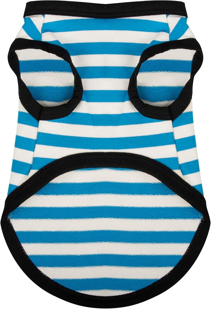 Cotton Breathable Sleeveless Dog Shirts Blue XS