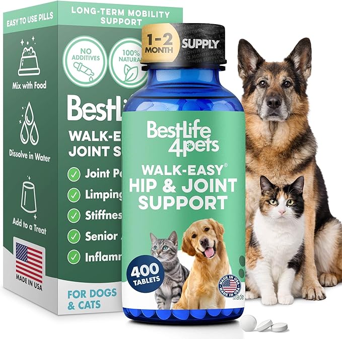 Walk-Easy Dog Hip & Joint Supplement, Effective Dog Pain Relief and Anti-Inflammatory Supplement for Mobility, Canine Joint Pain Relief, ACL Tears, Limping, Knee and Back Aches, Easy to Give 2 Pack