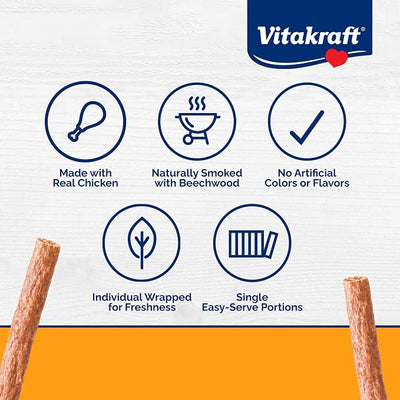 Vitakraft Treaties Dog Chew Sticks - Chicken and Pumpkin - Treats Made with 87% Chicken - Soft Jerky Treats - Dog Chews No Rawhide, 4-Sticks