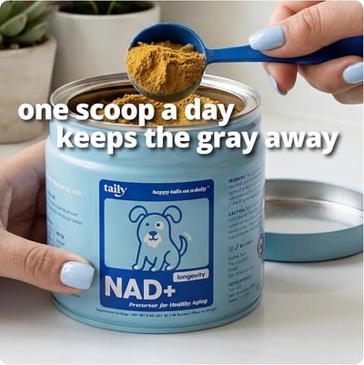 Taily NAD for Dogs – Daily Longevity Supplement – Supports Cellular Energy, Healthy Aging, Brain & Heart Function – Nicotinamide Riboside Precursor for Dogs – NAD+, Vet-Formulated, Made in USA