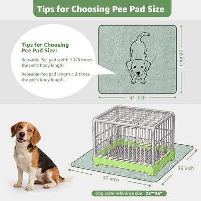 LOOBANI Washable Pee Pads for Dogs: 2 Pack Super Absorbent Reusable Puppy Pads, Leakproof and Waterproof Dog Training Pads Whelping Pads for Potty, Floor, Crate, Couch Bed and Travel, 36"x41"