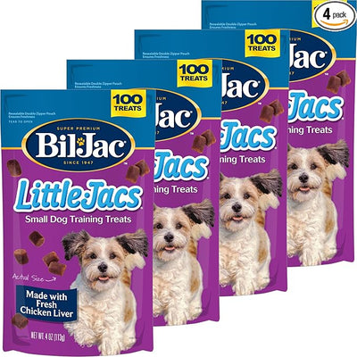 Bil-Jac Little Jacs Small Dog Training Treats, Chicken Flavor, Made with Chicken Liver, 4 oz (4-Pack)