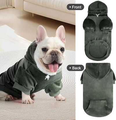 PAWCHIE Dog Hoodie, Premium Dog Sweater for Small Medium and Large Dogs, Tie Dye Pet Cloth with Leash Hole,Puppy Sweatshirt, Pet Outfit, Cat Apparel, Green SM