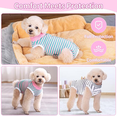 Coppthinktu Recovery Suit for Dogs After Surgery, Dog Onesie Surgery Recovery Suit for Female Spay, Soft Male Surgical Pajamas Bodysuits for Small Medium Puppy to Anti Licking Dog Cone Alternative