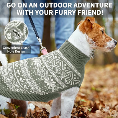 HOMIMP Dog Sweater Argyle - Warm Sweater Winter Clothes Puppy Soft Coat, Ugly Dog Sweater for Small Medium and Large Dogs, Pet Clothing Boy Girl, Grey SM