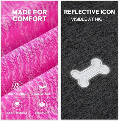 KYEESE 2Pack Dog Shirt, Lightweight Sun Protection Sleeveless Dog T Shirts for Small Medium Dogs Girl, Breathable Pet Reflective Tank Top Summer Dogs Clothes for Outdoor Walking, Grey+Hotpink, XL